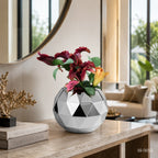 Modern Faceted Mirror Stainless Steel Decorative Vase