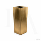Modern Fluted Gold Stainless Steel Floor Planter