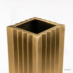 Modern Fluted Gold Stainless Steel Floor Planter