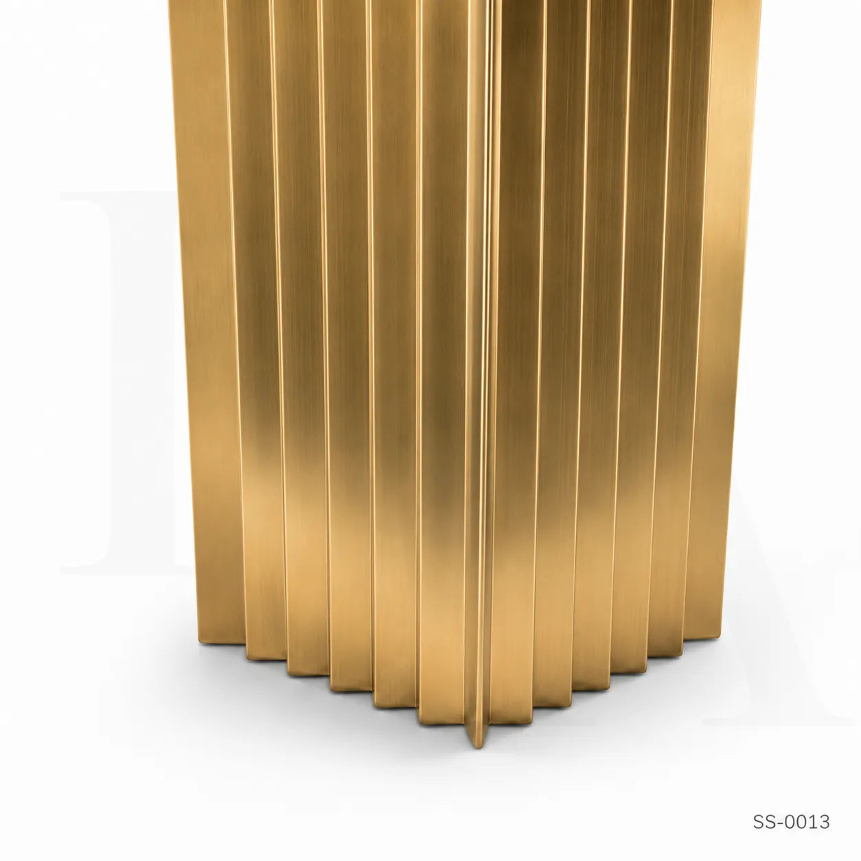 Modern Fluted Gold Stainless Steel Floor Planter