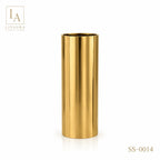 Luxury Mirror Gold Stainless Steel Cylinder Floor Planter