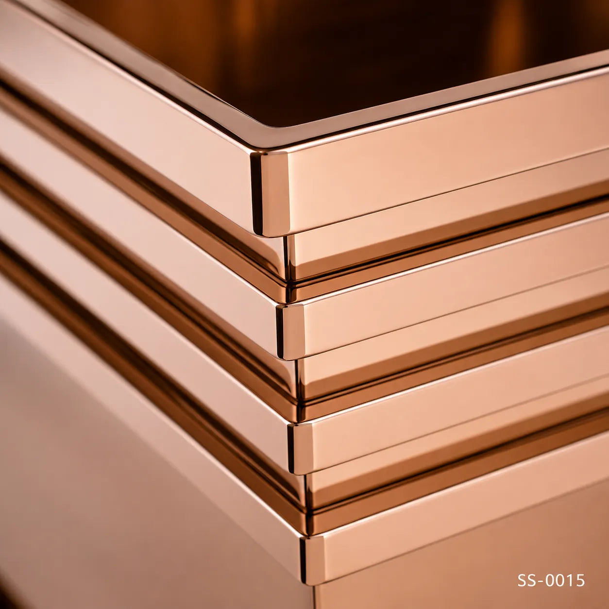 Luxury Rose Gold Stainless Steel Layered Cube Planter