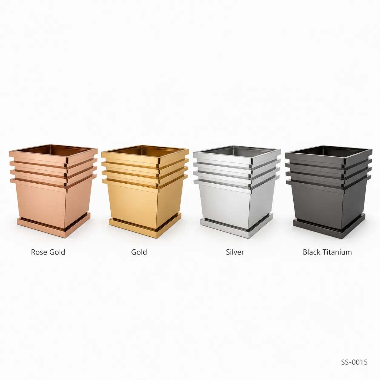 Luxury Rose Gold Stainless Steel Layered Cube Planter