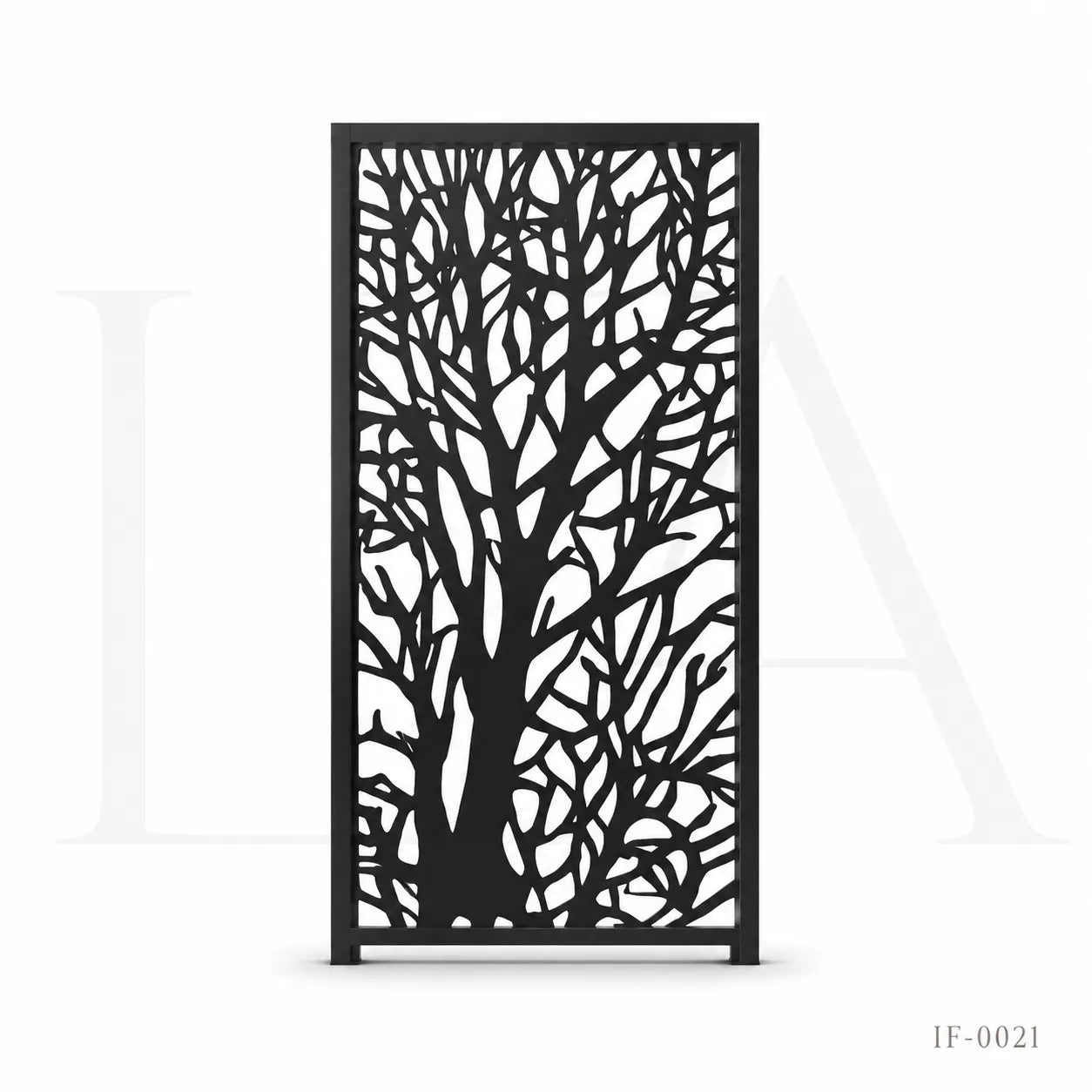 Custom Tree Pattern Wrought Iron Privacy Fence Panel for Gardens & Outdoor Living
