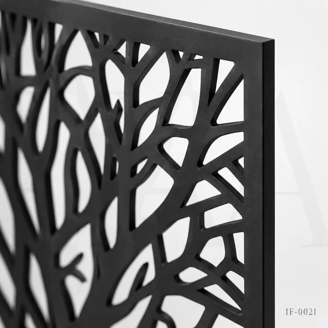 Custom Tree Pattern Wrought Iron Privacy Fence Panel for Gardens & Outdoor Living