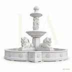 Grand Classical Marble Fountain with Maidens & Guardian Lions