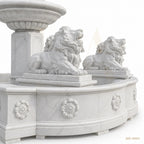 Grand Classical Marble Fountain with Maidens & Guardian Lions