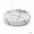 Handmade Marble Serving Bowl – Lilac White Stone Decorative Food Bowl