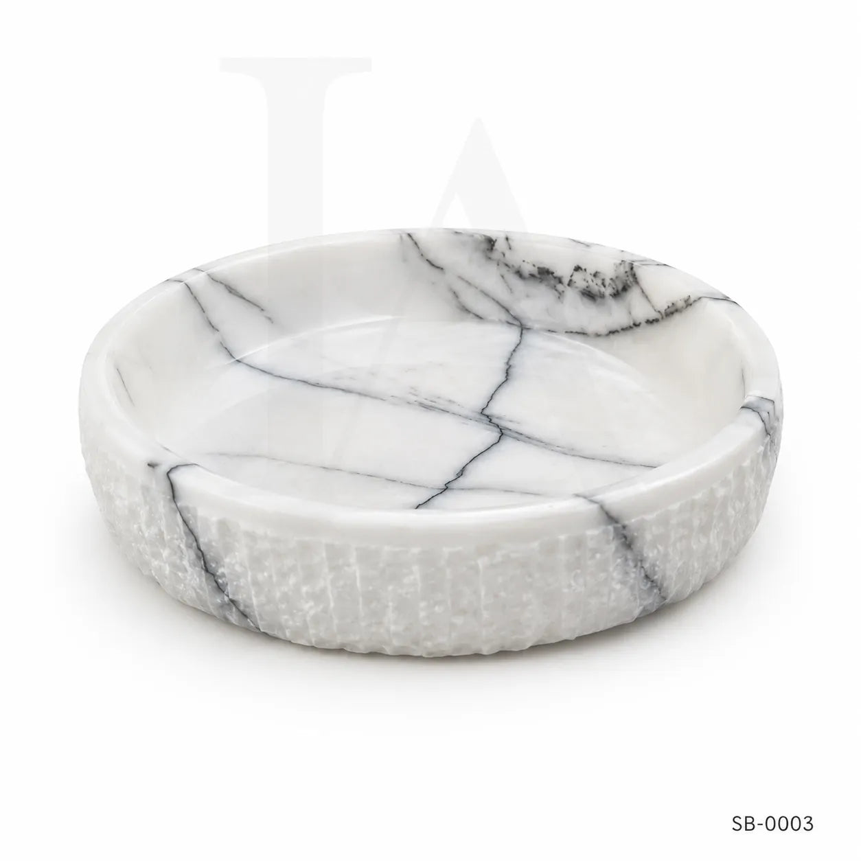 Handmade Marble Serving Bowl – Lilac White Stone Decorative Food Bowl