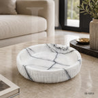 Handmade Marble Serving Bowl – Lilac White Stone Decorative Food Bowl