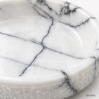 Handmade Marble Serving Bowl – Lilac White Stone Decorative Food Bowl