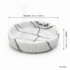 Handmade Marble Serving Bowl – Lilac White Stone Decorative Food Bowl