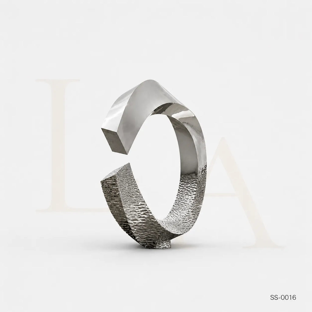 Monumental Infinity Ring Stainless Steel Sculpture for Luxury Landscapes