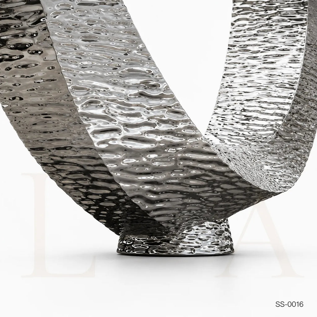 Monumental Infinity Ring Stainless Steel Sculpture for Luxury Landscapes