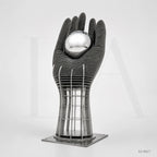 Monumental Stainless Steel Hand Sculpture with Mirror Sphere for Public Art Landscapes