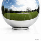 Mirror Polished Stainless Steel Sphere Sculpture with Dove Accent for Luxury Landscapes