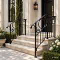 Classic Wrought Iron Stair Railing for Luxury Villa Entrances & Outdoor Steps