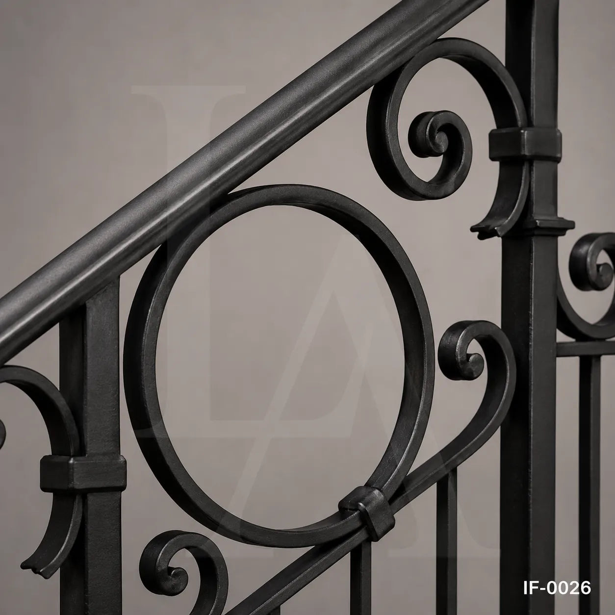 Classic Wrought Iron Stair Railing for Luxury Villa Entrances & Outdoor Steps