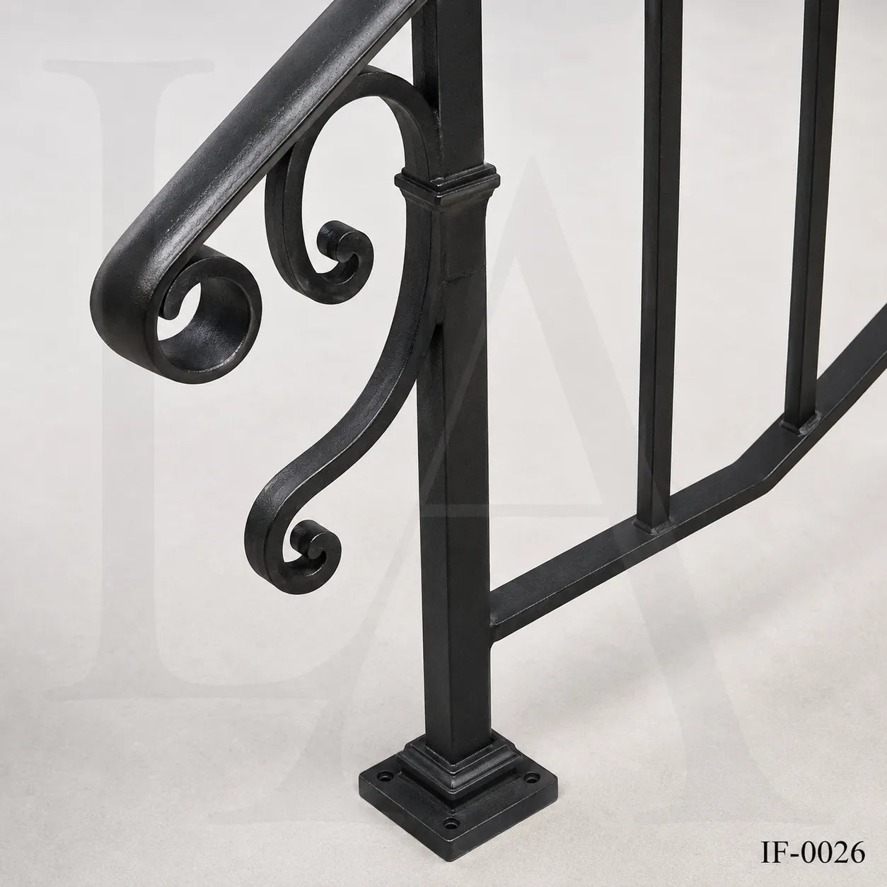 Classic Wrought Iron Stair Railing for Luxury Villa Entrances & Outdoor Steps