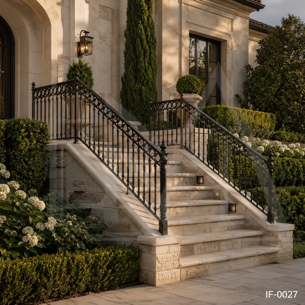 Decorative Wrought Iron Stair & Terrace Railing for Luxury Homes and Villas