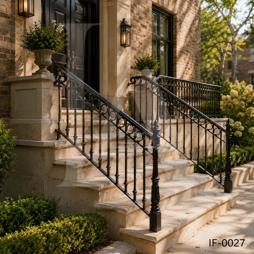 Decorative Wrought Iron Stair & Terrace Railing for Luxury Homes and Villas