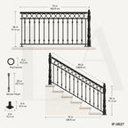 Decorative Wrought Iron Stair & Terrace Railing for Luxury Homes and Villas