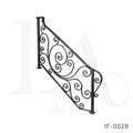 Decorative Wrought Iron Stair Handrail for Luxury Home Entrances
