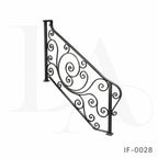 Decorative Wrought Iron Stair Handrail for Luxury Home Entrances