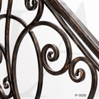 Decorative Wrought Iron Stair Handrail for Luxury Home Entrances