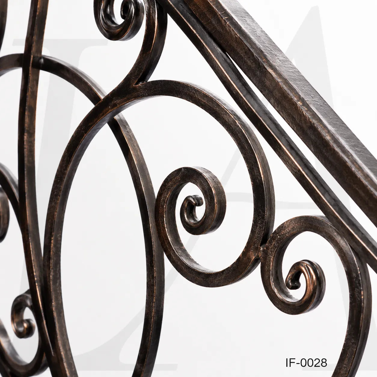 Decorative Wrought Iron Stair Handrail for Luxury Home Entrances