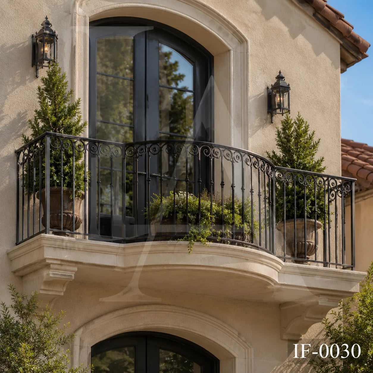 Custom Wrought Iron Balcony Railing for Luxury Villas and Mediterranean Homes
