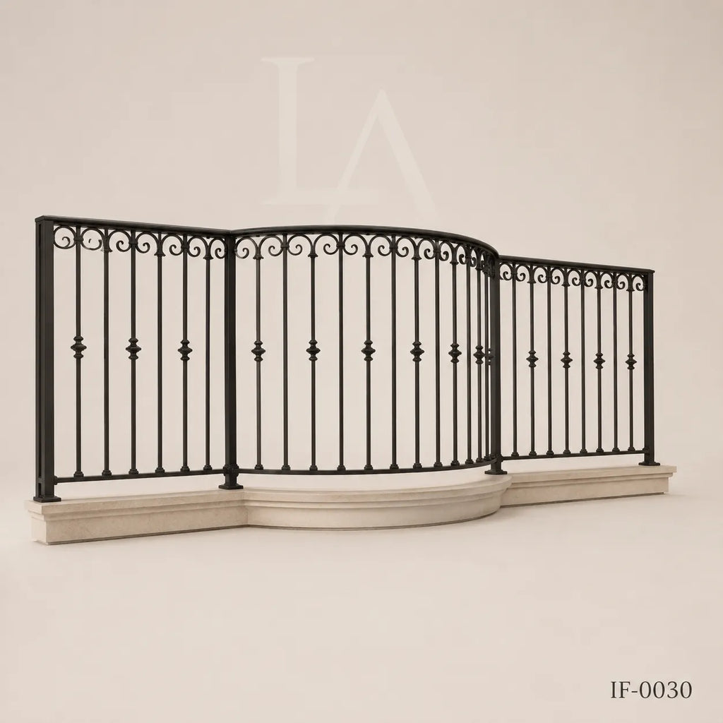 Custom Wrought Iron Balcony Railing for Luxury Villas and Mediterranean Homes
