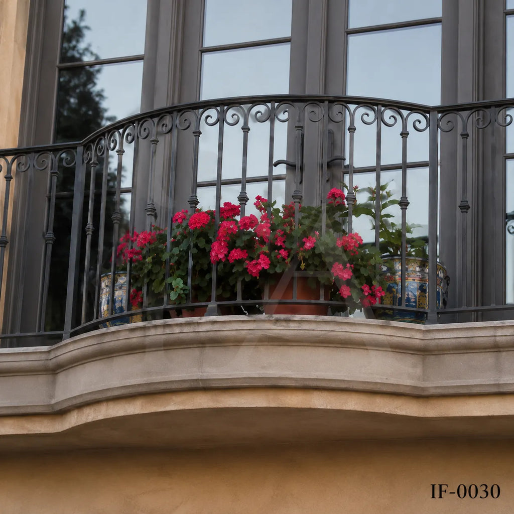Custom Wrought Iron Balcony Railing for Luxury Villas and Mediterranean Homes