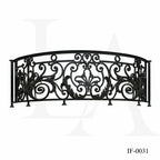 Custom Luxury Wrought Iron Curved Balcony Railing for French Style Villas