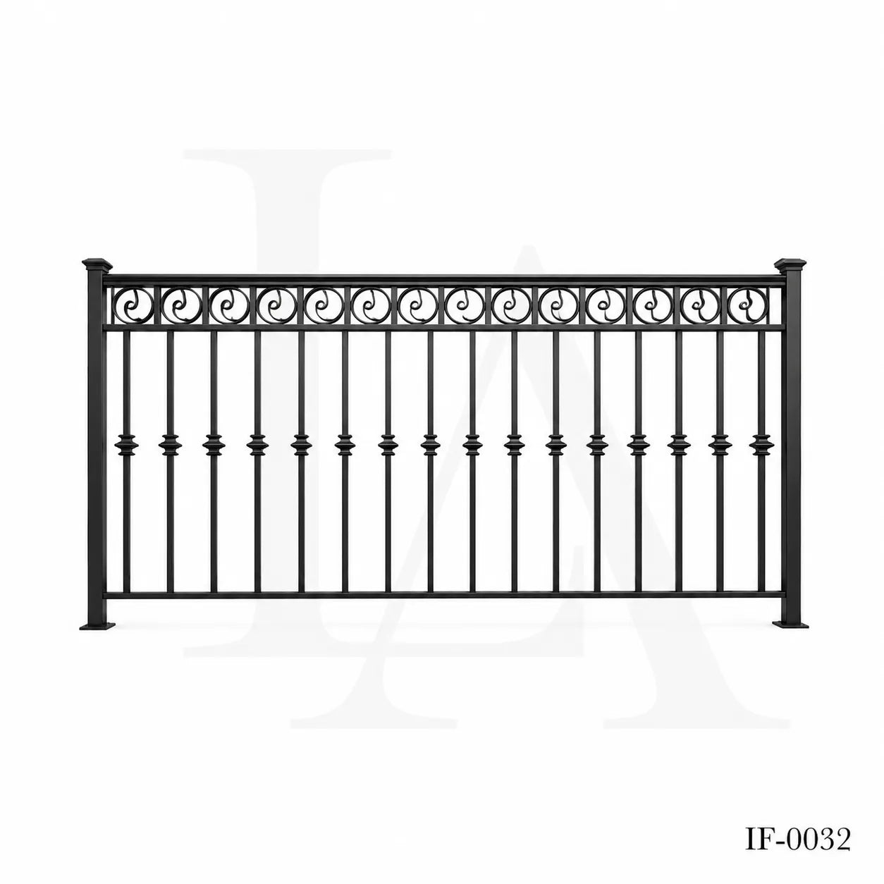 Custom Wrought Iron Porch Railing with Decorative Scroll Design