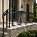 Custom Wrought Iron Porch Railing with Decorative Scroll Design