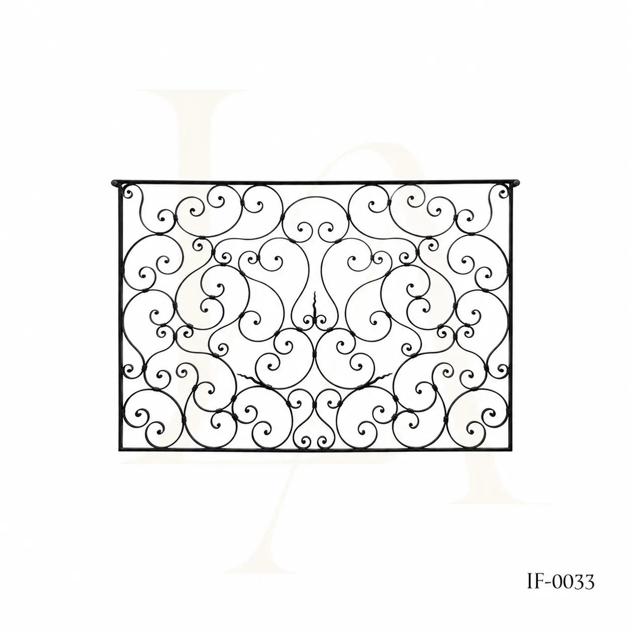 Custom French Style Wrought Iron Balcony Panel with Ornamental Scrollwork
