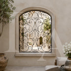 Custom French Style Wrought Iron Balcony Panel with Ornamental Scrollwork