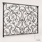 Custom French Style Wrought Iron Balcony Panel with Ornamental Scrollwork