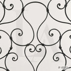 Custom French Style Wrought Iron Balcony Panel with Ornamental Scrollwork
