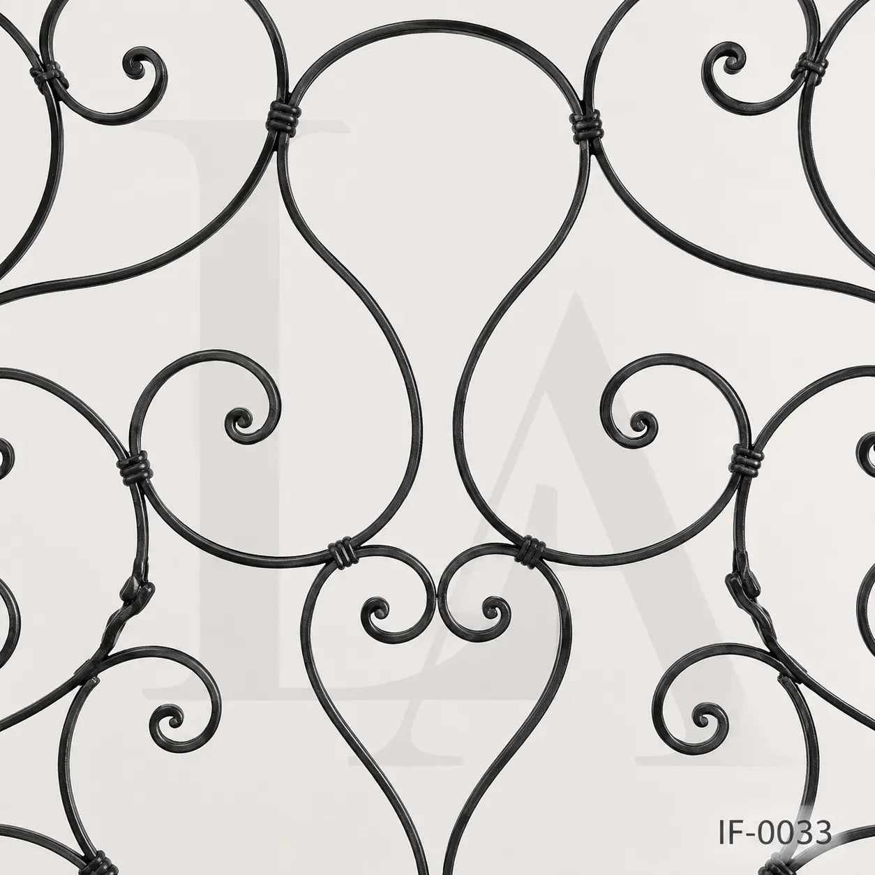 Custom French Style Wrought Iron Balcony Panel with Ornamental Scrollwork