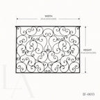Custom French Style Wrought Iron Balcony Panel with Ornamental Scrollwork