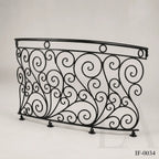 Custom Curved Wrought Iron Balcony Railing with Classical Scrollwork