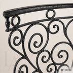 Custom Curved Wrought Iron Balcony Railing with Classical Scrollwork