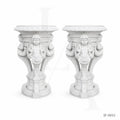 Hand-Carved White Marble Cherub Pedestal Planter Stand for Luxury Gardens