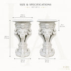 Hand-Carved White Marble Cherub Pedestal Planter Stand for Luxury Gardens