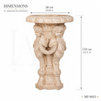 Hand-Carved Beige Marble Cherub Pedestal Planter Stand