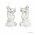 Hand-Carved White Marble Lady Figure Planter Urn – 130cm Garden Sculpture