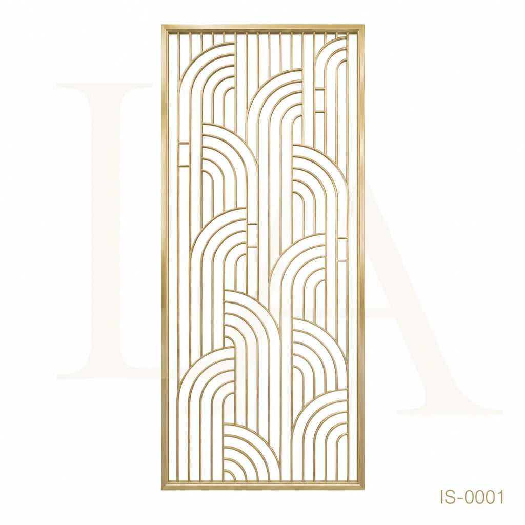 Luxury Champagne Gold Stainless Steel Decorative Screen Panel for Hotels & Villas