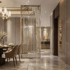Luxury Champagne Gold Stainless Steel Decorative Screen Panel for Hotels & Villas